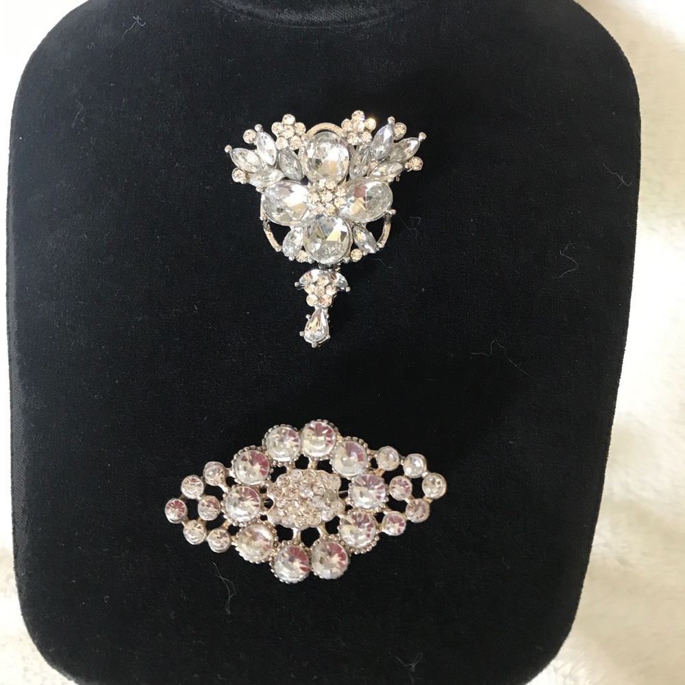 2pc Rhinestone Brooch - Picture 6 of 6